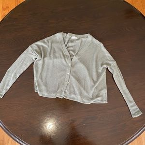 Olive Green Waffled Cadigan